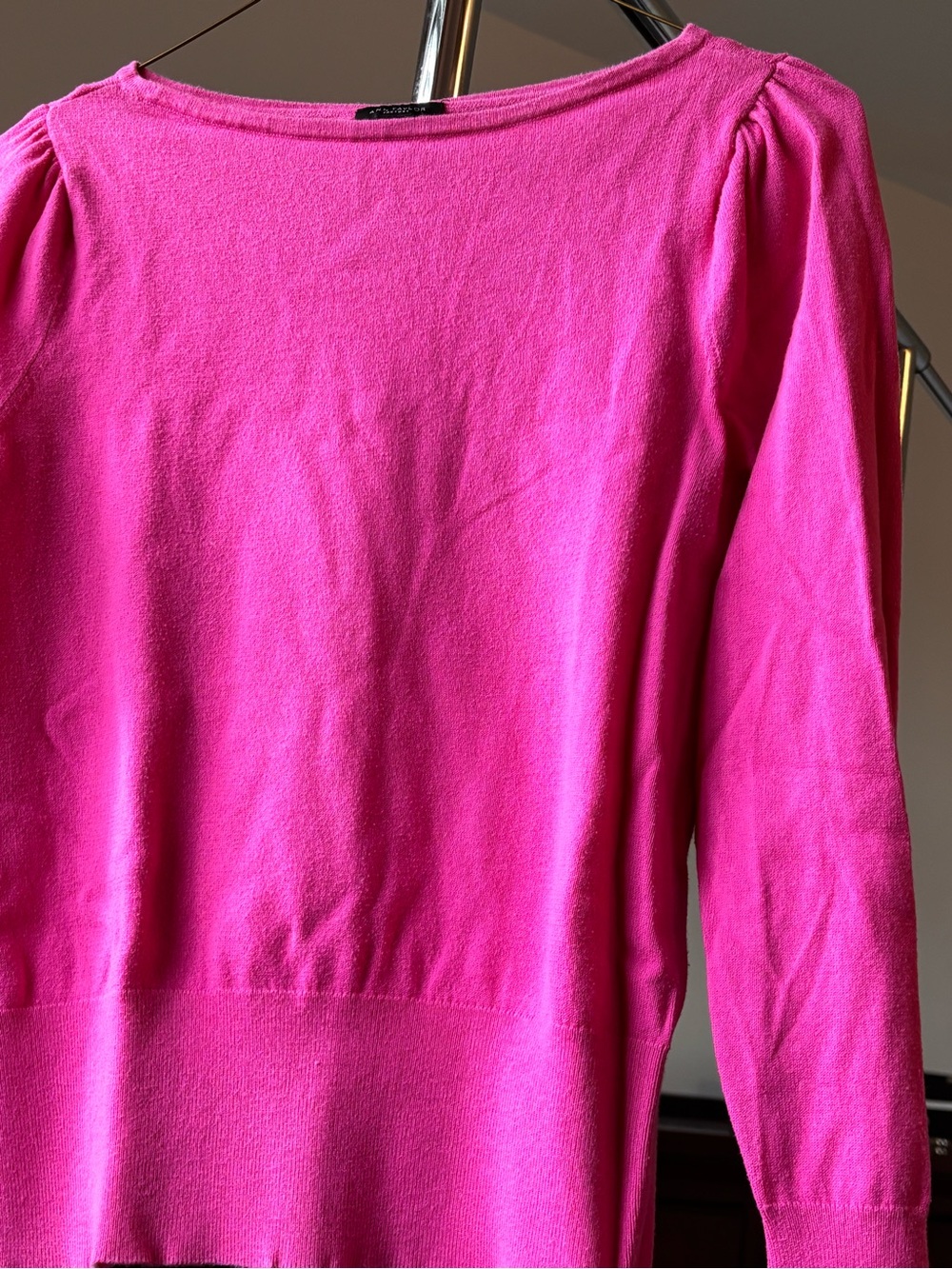 Ann Taylor Hot Pink Boatneck Pullover